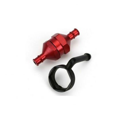 DU-BRO IN-LINE RED FUEL FILTER WITH PLUG CAT. # 834 